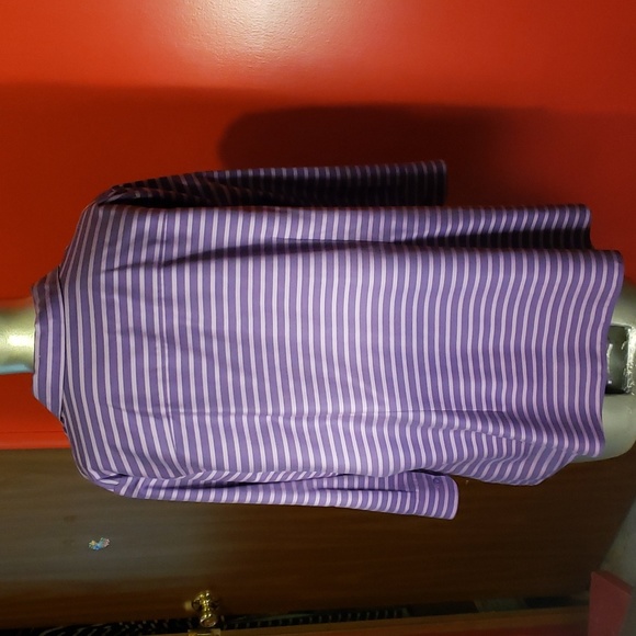 Coldwater Creek 3/4 Sleeved Lady's Striped Shirt Colors: Lt & Dk Lavender - Picture 3 of 5